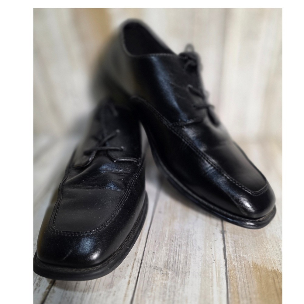 Sonoma Boys Black Square Toe Lace Up Dress Shoes Memory Foam Size 6 - Picture 9 of 9